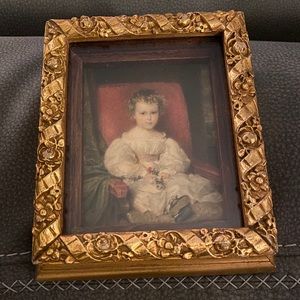 Vintage gold framed Victorian child